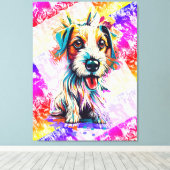 Schattigee Jack Russell Terrier - Kleurrijke Terri Canvas Afdruk (Insitu (Houten vloer))