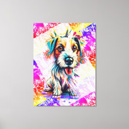 Schattigee Jack Russell Terrier - Kleurrijke Terri Canvas Afdruk