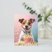 Schattigee Jack Russell Terrier met Popcorn Briefkaart (Staand voorkant)