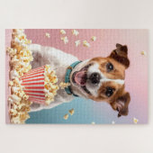 Schattigee Jack Russell Terrier met Popcorn Legpuzzel (Horizontaal)