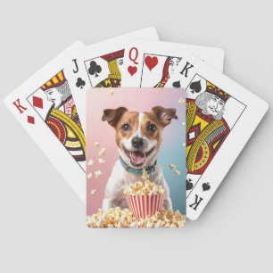 Schattigee Jack Russell Terrier met Popcorn Pokerkaarten