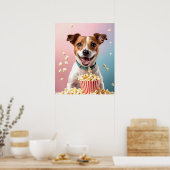 Schattigee Jack Russell Terrier met Popcorn Poster (Keuken)