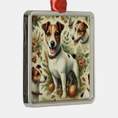 Schattigee  Jack Russell Terrier Metalen Ornament (Rechts)