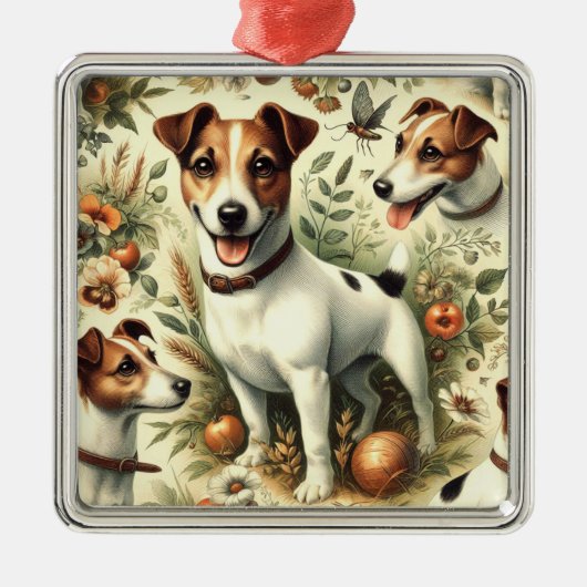 Schattigee  Jack Russell Terrier Metalen Ornament (Voorkant)