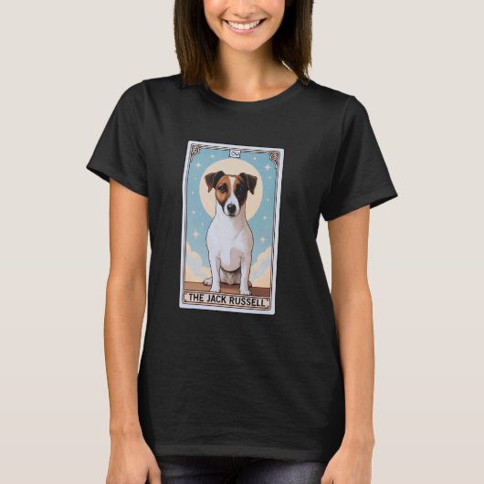 Schattigee Jack Russell Terrier Tarot Kaart Moon M T-shirt (Voorkant)