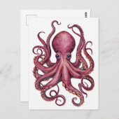 Schattigee jam roze octopus briefkaart (Voorkant / Achterkant)