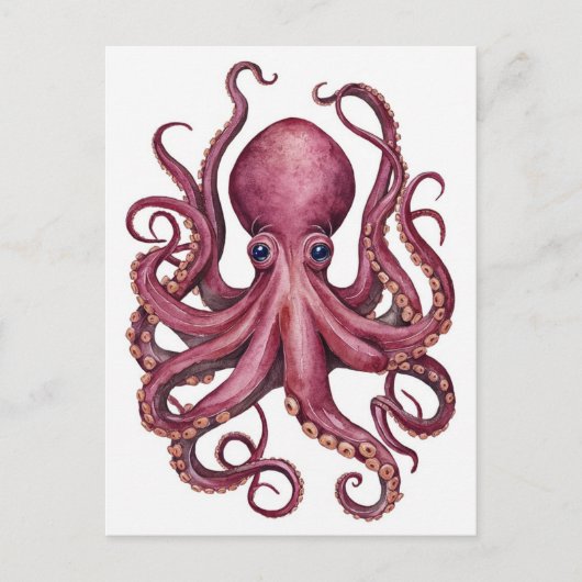 Schattigee jam roze octopus briefkaart (Voorkant)