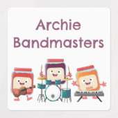 Schattigee jam sessie cartoon muzikant gepersonali labels (Design 2)