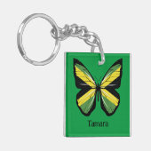 Schattigee Jamaica Butterfly naam Sleutelhanger (Voorkant Links)
