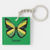 Schattigee Jamaica Butterfly naam Sleutelhanger (Achterkant)