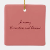 Schattigee Januari Kat met Anjers Keramisch Ornament (Achterkant)