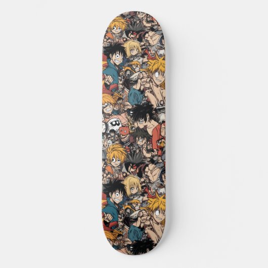 Schattigee Japanse Anime Manga Pattern Skateboard (Voorkant)
