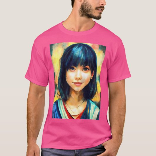 Schattigee Japanse anime T-shirt (Voorkant)