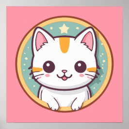 Schattigee japanse kat kawaii kitten poster