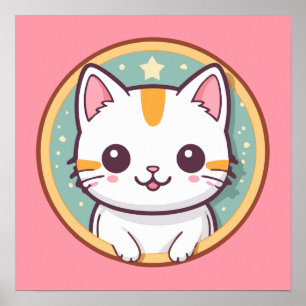 Schattigee japanse kat kawaii kitten poster