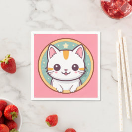 Schattigee japanse kat kawaii kitten servet