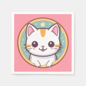 Schattigee japanse kat kawaii kitten servet (Voorkant)