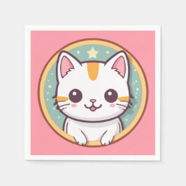 Schattigee japanse kat kawaii kitten servet