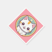 Schattigee japanse kat kawaii kitten servet (Hoek)