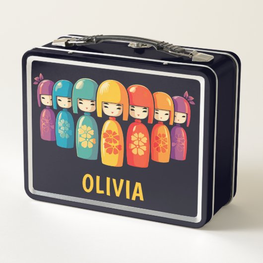 Schattigee Japanse Kokeshi-poppen (Achterkant)