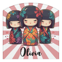 Schattigee Japanse Kokeshi-poppen