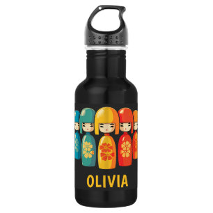 Schattigee Japanse Kokeshi-poppen Waterfles