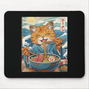 Schattigee Japanse Ramen Cat The Great Wave Muismat