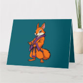 Schattigee japanse samoerai-eekhoorn bedankkaart (Voorkant)