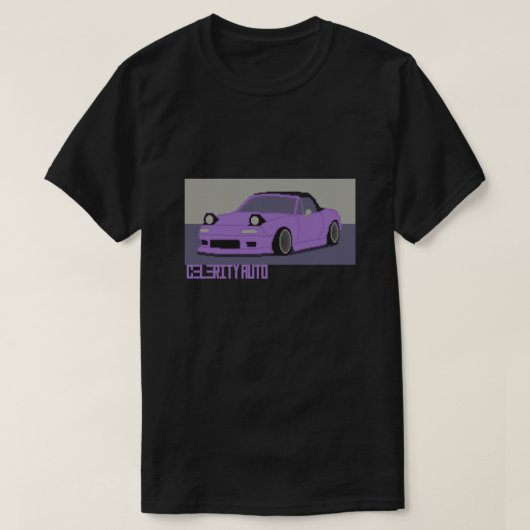 Schattigee japanse sportwagen Pixel Art T-shirt (Design voorkant)