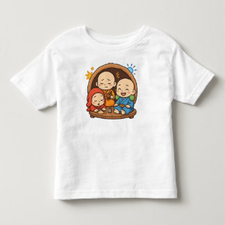 Schattigee Japanse stijl monniken grafisch T-shirt