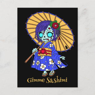 Schattigee Japanse zombie Briefkaart
