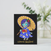 Schattigee Japanse zombie Briefkaart (Staand voorkant)