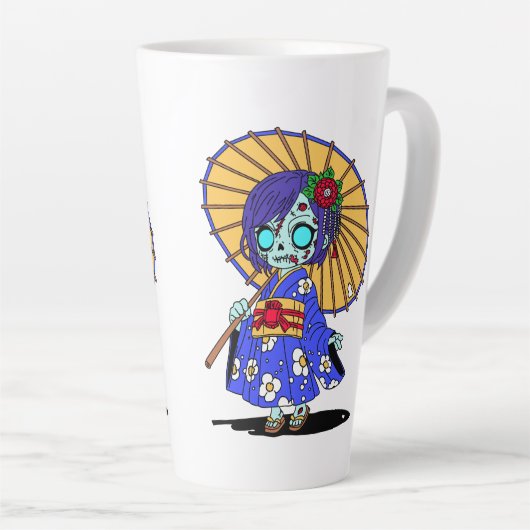 Schattigee Japanse zombie Latte Mok (Rechterhoek)