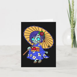 Schattigee Japanse zombie Notitiekaartje