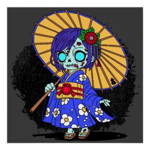 Schattigee Japanse zombie Perfect Poster