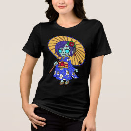 Schattigee Japanse zombie Tri-Blend Shirt