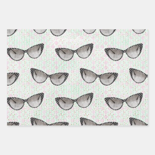 Schattigee jaren '50, Retropatroon Inpakpapier Vel (Voorkant 3)