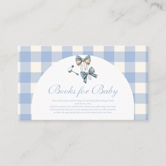 Schattigee Jean Baby Denim Baby shower Boeken voor Informatiekaartje (Voorkant)