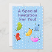 Schattigee Jellybeans Gepersonaliseerde cartoon Ve Kaart (Achterkant)