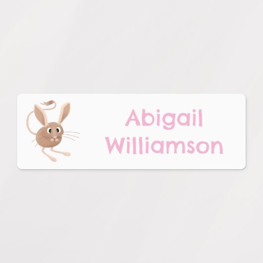 Schattigee Jerboa cartoon met lange oren gepersona Labels (Design 2)