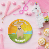 Schattigee Jersey koe gepersonaliseerde verjaardag Papieren Bordje (Feest)