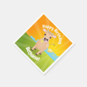 Schattigee Jersey koe gepersonaliseerde verjaardag Servet (Hoek)