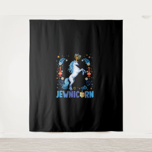 Schattigee Jewnicorn Joodse Eenhoorn Menorah Chanu Wandkleed