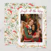 Schattigee Jingle Christmas Greenery Pattern 1 Fot Feestdagenkaart (Voorkant / Achterkant)
