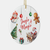 Schattigee Jingle en Mingle Christmas Keramisch Ornament (Rechts)