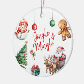 Schattigee Jingle en Mingle Christmas Keramisch Ornament (Links)