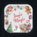 Schattigee Jingle en Mingle Christmas Papieren Bordje<br><div class="desc">Schattigee Jingle en Mingle Christmas Paper Borden</div>