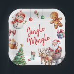 Schattigee Jingle en Mingle Christmas Papieren Bordje<br><div class="desc">Schattigee Jingle en Mingle Christmas Paper Borden</div>