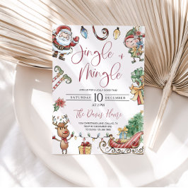 Schattigee Jingle en Mingle Christmas Party Uitnod Kaart