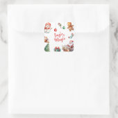 Schattigee Jingle en Mingle Christmas Vierkante Sticker (Tas)